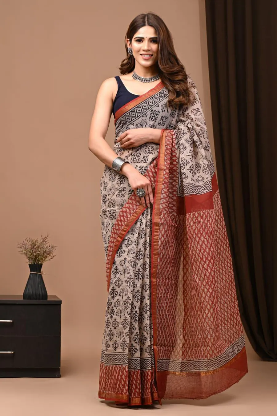 Lightweight Bagru Print Kota Sarees